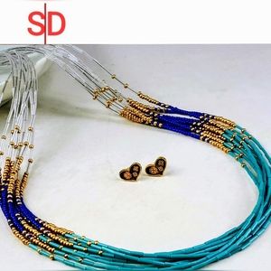 Multi strand necklace, finished with Gold filled hardware